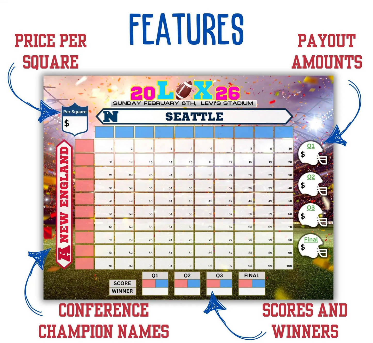 Super Big Game Football Squares