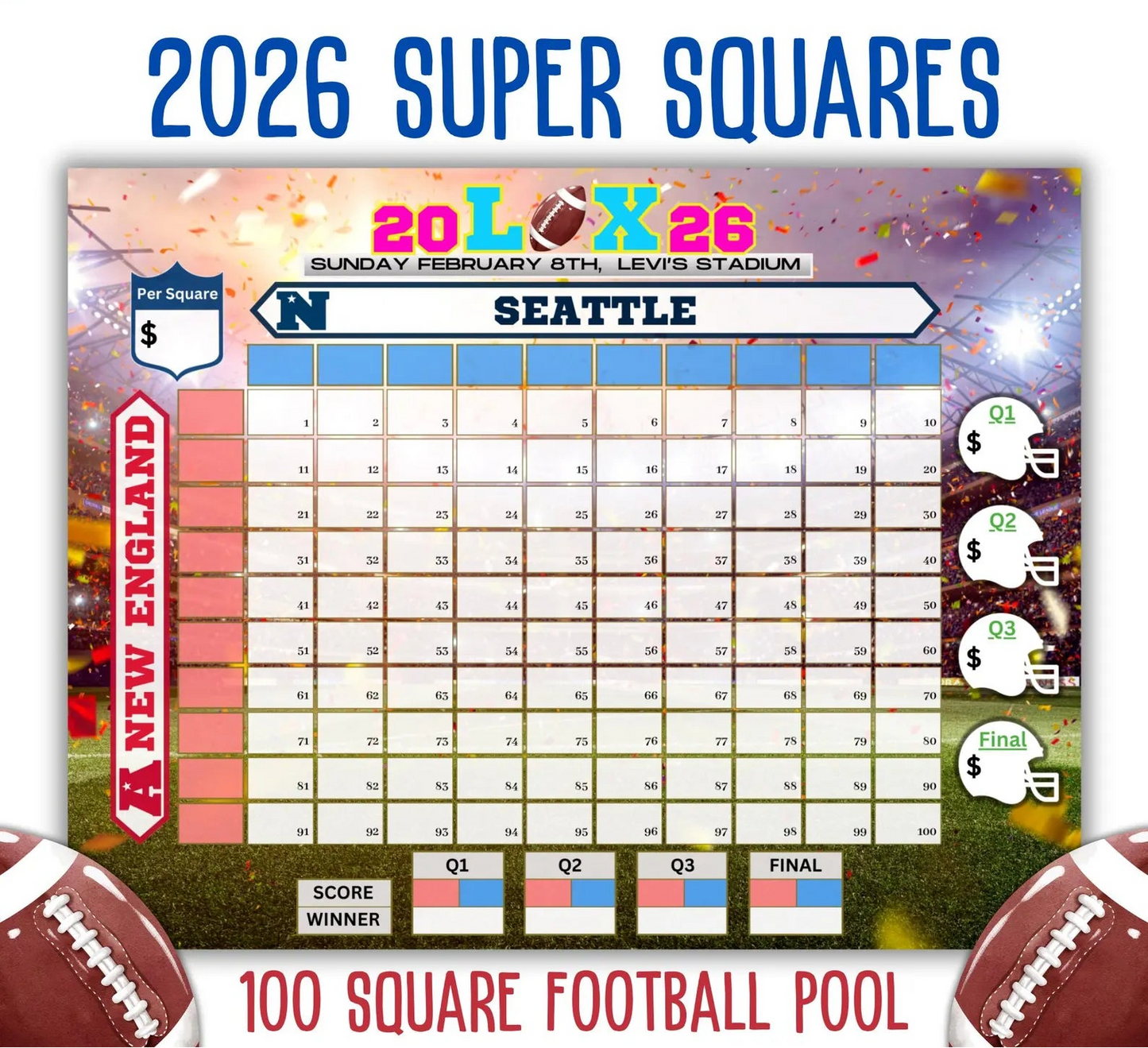 Super Big Game Football Squares